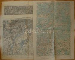 cca 1900 Kassa, Luck, Nagytétény 3 katonai térkép vegyes minőség / 3 military maps mixed quality