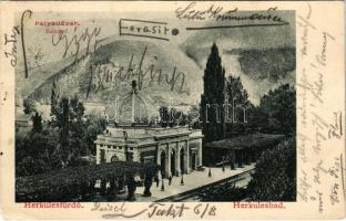 1902 Herkulesfürdő, Baile Herculane; vasútállomás / Bahnhof / railway station (EK)