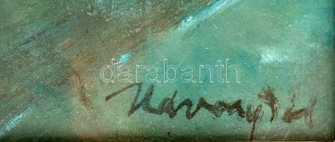 Udvary Pál (1900-1987): Halászok. Olaj, vászon. Jelezve jobbra lent. Üvegezett fakeretben. 60x80 cm