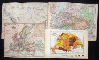 1870-1900 4 db érdekes térkép: Bosnia, Europa, Magyarország / 4 maps