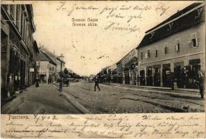 1902 Pancsova, Pancevo; Gromon utca, Juwelier A., Zimmerer ás Marcus May üzlete / street, shops (fa)