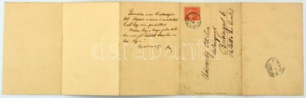 1906 Borszék, Borsec; Öt részes kihajtható panorámalap. Soós kiadása / 5-tiled folding panoramacard