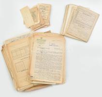 cca 1940-1950 Brassnyói József Bugyi községben levő malmával kapcsolatos iratok: számlák, fuvarlevelek, hivatalos levelek, dokumentumok, stb. Nagy mappányi, tartalmas iratanyag.