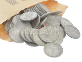 1941-1944. 1P Al (53x) "Országos Takarékpénztár - 100 Forint, 50 darab 2 Forintos" papírzacskóban, a zacskó bélyegzés nélkül T:3 oxidáció, porózus  Adamo P6.1