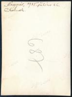 1935 Szolnok, Tiszai hajósok tere, I. világháborús katonai emlékmű, a hátoldalon feliratozott fotó, ...