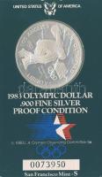 USA 1983S 1$ Ag "Olimpia-diszkoszvető" 1oz, díszkiadásban! T:PP