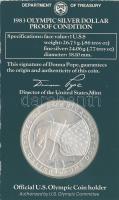 USA 1983S 1$ Ag "Olimpia-diszkoszvető" 1oz, díszkiadásban! T:PP