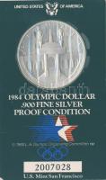 USA 1984S 1$ Ag "Olimpia-stadion" 1oz, díszkiadásban! T:PP