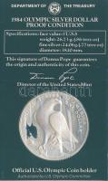 USA 1984S 1$ Ag "Olimpia-stadion" 1oz, díszkiadásban! T:PP
