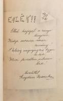 1912-1916 "Emlék - könyv." Kopott bársony-kötésben, díszes címlappal, számos bejegyzéssel,...