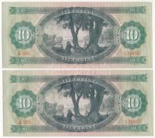 1969. 10Ft (2x) sorszámkövetők "A 024 138446 - A 024 138447" T:II Adamo F7