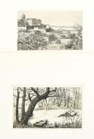 6 db Budapest témájú rézkarc, klf. alkotók (Vagyócki Károly, Bojtos Károly stb.) jelzett, lapméret, ...