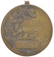 1933. kétoldalas bronz magasugró díjérem füllel (38mm) T:2