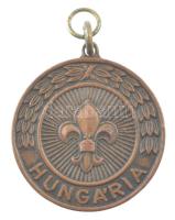 1988. Hungária / 1912-1988 kétoldalas bronz cserkész emlékérem füllel (30mm) T:2 kis ph