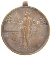 1924. "RAC házi verseny férfi páros II. díj" kétoldalas bronz díjérem füllel (28mm) T:1-