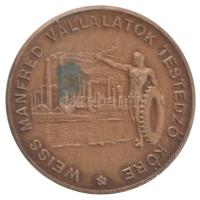 ~1930-1940. "Weiss Manfred Vállalatok Testedző Köre" kétoldalas bronz emlékérem (30mm) T:1- patina