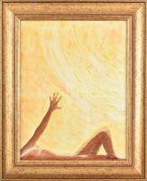 Józsa Anna (?-): Éltető fény. Olaj, vászon. Jelzett a hátoldalán. Dekoratív fakeretben. 42,5x33 cm