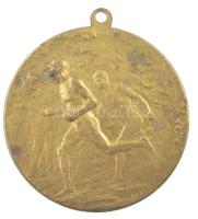 ~1920-1930. Futóverseny kétoldalas bronz díjérem füllel (40mm) T:2