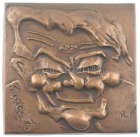 ~1960-1970. Erdei Ferenc egyoldalas bronz plakett, hátoldalán 2db rögzítőponttal. Szign.:H (110x112mm) T:1-