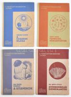 Természettudományok elemei 4 kötete (1.,2.,5.,6.):   Gróh Gyula: Atómrombolás elemátalakítás. Függelék: Gombás Pál: Az atómmag erengiája.;   Gróh Gyula: Fehérjék, vércsoportok. Függelék: Szabó Zoltán: A vércsoportok átöröklése.;   Császár Elemér: A sugarak világa.;   Tangl Harald: A vitaminok.;   Bp.,1935-1937, Kir. M. Természettudományi Társulat. Kiadói papírkötés, 1. kötet könyvteste elvált a borítótól.