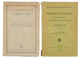 Alsóviszokai Gerlóczy Zsigmond: Egészségügyi ismeretek. Bp.,én., Lampel R. (Wodianer F. és Fiai) Rt. Kiadói papírkötés, foltos borítóval, a gerincen sérüléssel. + Dr. Osváth Albert: Egészségi tanácsadó olvasókönyv a magyar földmívelő nép számára. Bp., 1908., Pallas. Kiadói papírkötés, a gerincen szakadással.