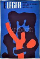 1968 Műcsarnok, Fernand Léger kiállítási plakát, Bp., Offset-ny., feltekerve, 83x56,5 cm