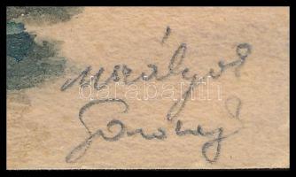 Olvashatatlan jelzéssel: Uszályok. Akvarell, papír, 27,5×19 cm