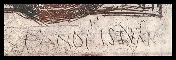 Kopándi István (1968-): Óvakodj a légytől, 1997. Színes rézkarc, papír. Jelzett. Művészpédány ea 2/1...