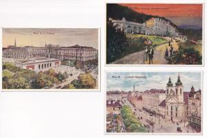 Wien, Vienna, Bécs; - 10 db RÉGI művészi város képeslap / 10 pre-1945 town-view art postcards