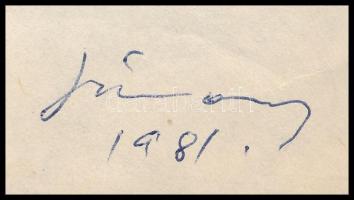 Jánossy Ferenc (1926-1983): Női akt önarcképpel. Golyóstoll, papír, jelzett. 30x21 cm