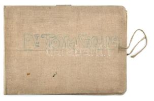 Tóth Gyula (1891-1970): Vázlatfüzet 13 db rajzzal (ló, lovas, női portré, stb.), 1910-es évek. Ceruz...