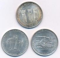 San Marino 1972. 500L Ag + Törökország 1977. 50L Ag + Törökország 1978. 150L Ag T:1- patina
San Mar...