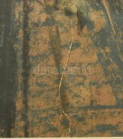 Hajnal János (1913-2010): Önarckép, 1943. Pasztell, papír, jelezve jobbra lent, sérült. Üvegezett fa...