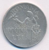 Románia 1946. 100.000L Ag "I. Mihály" T:2 kis ph., patina Romania 1946. 100.000 Lei Ag &qu...