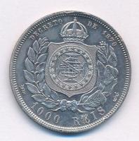 Brazília 1881. 1000R Ag T:2 karc, ph. Brazil 1878. 1000 Reis Ag C:XF scratch, edge error Krause KM# ...