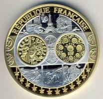 Európa DN "Európa pénzei - Franciaország" Ag bicolor emlékérem 20g T:PP