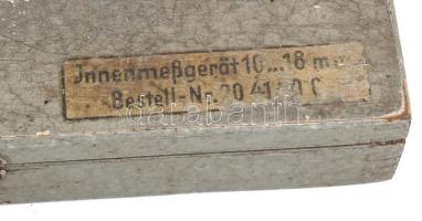 II. világháborús német keréknyomásmérő doboza 11x21 cm