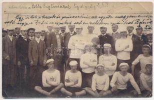 1909 Zsombolya, Hatzfeld, Jimbolia; labdarúgók, focisták, futball / football players. photo (EB)
