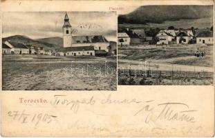 1905 Torockó, Rimetea; Piactér, templom / market square, church (Rb)