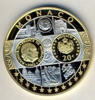 Európa DN "Európa pénzei - Monaco" Ag bicolor emlékérem 20g T:PP
