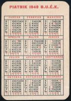 1949 "Piatnik 1949 BUÉK" kártyanaptár