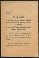 1886 Szabályrendelet az 1884. évi XVII. t.-cz. 10 §-nak d) pontjában említett kéményseprés-ipar gyakorlása tárgyában. Bp., Pesti Könyvnyomda Rt.,az utolsó lap foltos, 25+1 p.