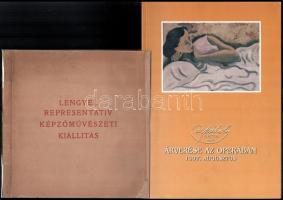 Vegyes képzőművészeti katalógus, nyomtatvány és folyóirat tétel: Lengyel representativ képzőművészet...