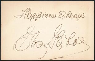 Gábor Éva/ Eva Gabor (1919-1995) magyar származású amerikai színésznő, komikus, énekes aláírása és d...