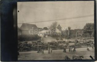1916 Radauti, Radóc, Radautz (Bukovina, Bukowina); piac, templom / market square, church. photo