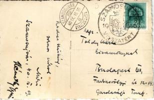 1940 Szamosújvár, Gherla; templom, Osztján János üzlete / church, shop. photo + "1940 Szamosújv...