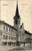 1908 Nagyvárad, Oradea; Orsolyák zárdája, üzletek. Neuman Vilmos kiadása / nunnery, shops (EK)