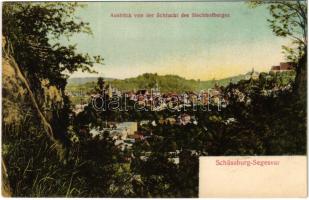 1934 Segesvár, Schässburg, Sighisoara; Ausblick von der Schlucht des Siechhofberges / látkép. H. Zeidner kiadása / general view