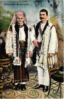 1917 Bukowiner Bauerntypen / Bukovinai népviselet, folklór / folklore from Bukowina (Bucovina), traditional costumes + "M. kir. 300. honvéd gyalogezred" (EK)