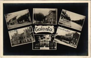 1932 Galánta, mozaiklap, Esterházy kastély / multi-view postcard with castle